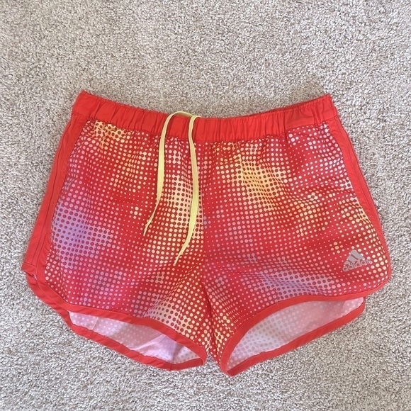 Adidas athletic running shorts small orange yellow - Picture 1 of 8